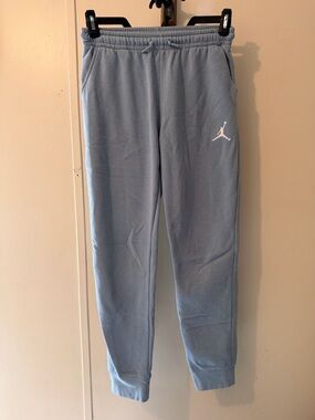 Jordan Kids Light Blue Jogger Sweatpants with White Jumpman